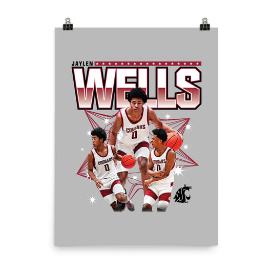 WSU - NCAA Men's Basketball : Jaylen Wells 2023 - 2024 Post Season Poster