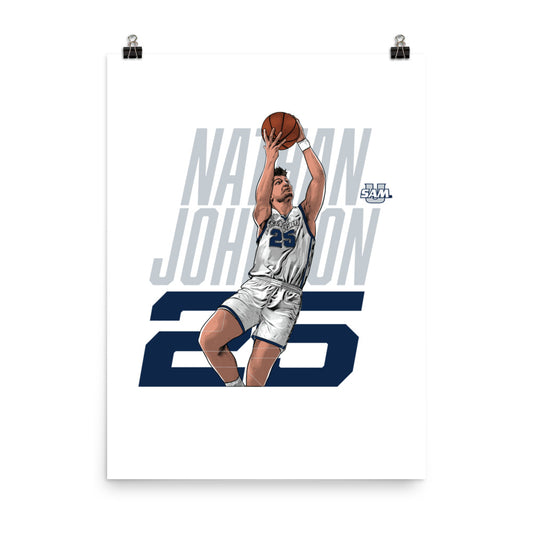 Samford - NCAA Men's Basketball : Nathan Johnson 2023 - 2024 Post Season Poster