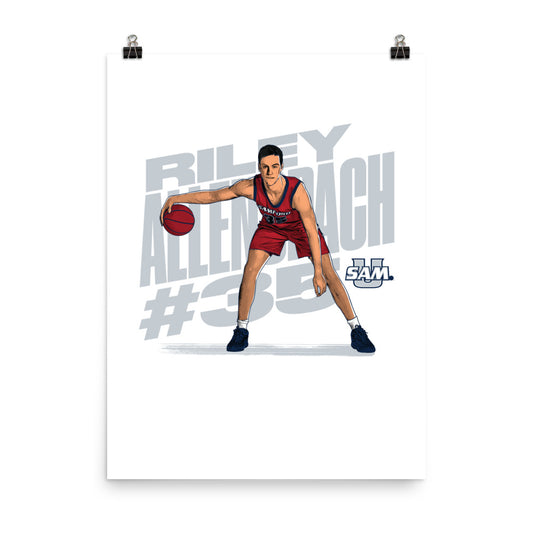 Samford - NCAA Men's Basketball : Riley Allenspach 2023 - 2024 Post Season Poster
