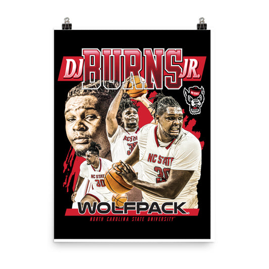 NC State - NCAA Men's Basketball : DJ Burns Jr. - Official 2023 - 2024 Post Season Poster