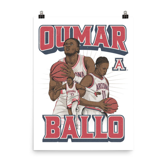 Arizona - NCAA Men's Basketball : Oumar Ballo - Official 2023 - 2024 Post Season Poster