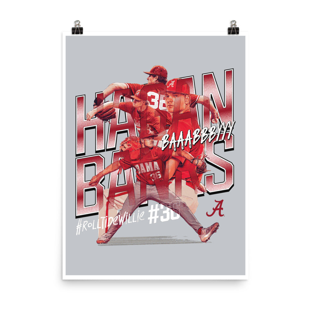Alabama - NCAA Baseball : Hagan Banks x Roll Tide Willie - Poster