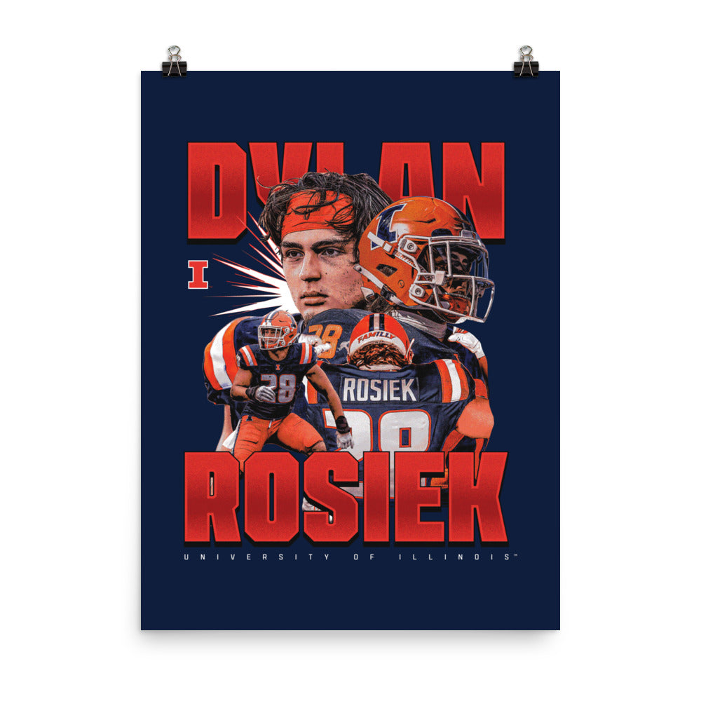 Illinois - NCAA Football : Dylan Rosiek Player Collage Poster