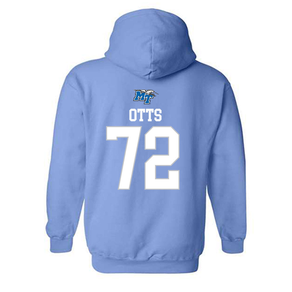 MTSU - NCAA Football : Jacob Otts - Replica Shersey Hooded Sweatshirt-1