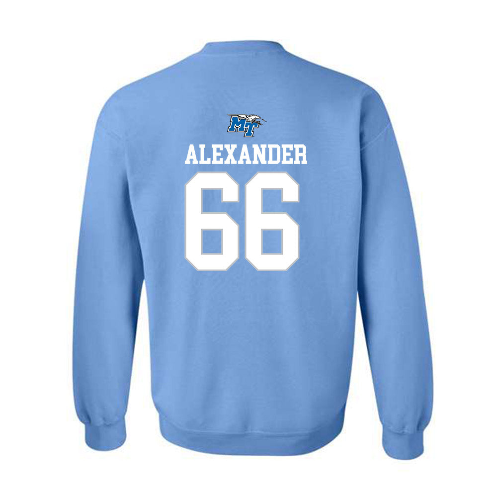 MTSU - NCAA Football : Aaren Alexander - Replica Shersey Crewneck Sweatshirt-1