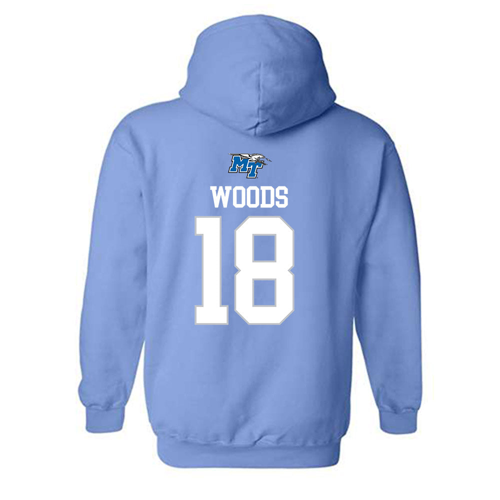 MTSU - NCAA Football : Kalen Woods - Replica Shersey Hooded Sweatshirt-1