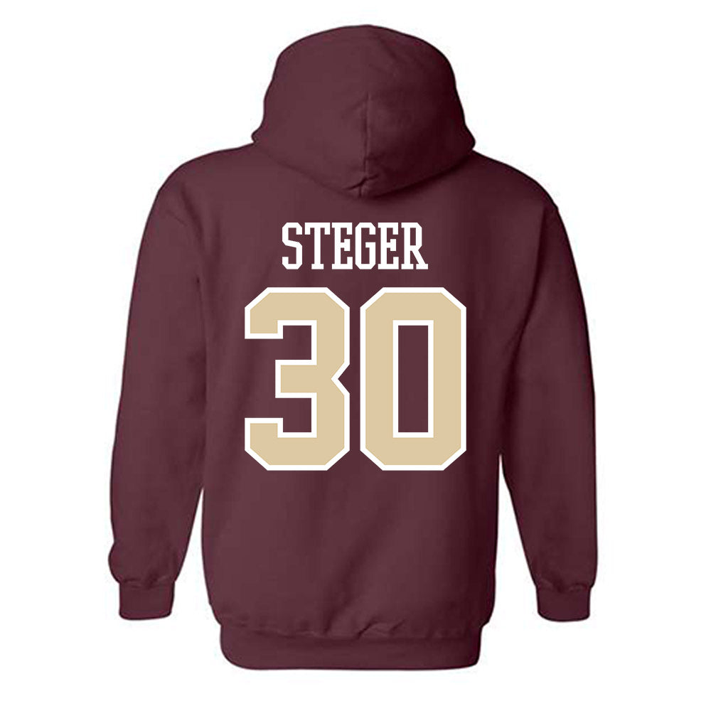 Boston College - NCAA Men's Basketball : Caleb Steger - Classic Shersey Hooded Sweatshirt-1