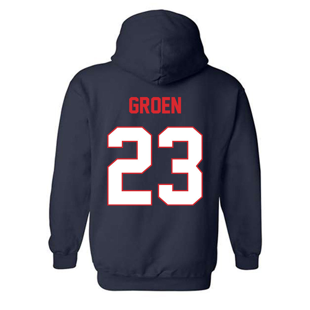 UConn - NCAA Baseball : Carter Groen - Classic Shersey Hooded Sweatshirt-1