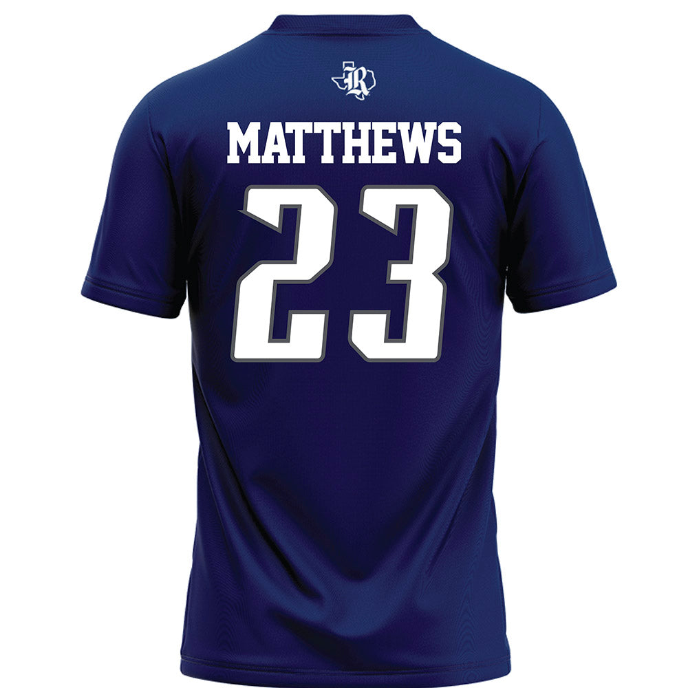 Rice - NCAA Football : Payton Matthews - Navy Blue Football Jersey-1