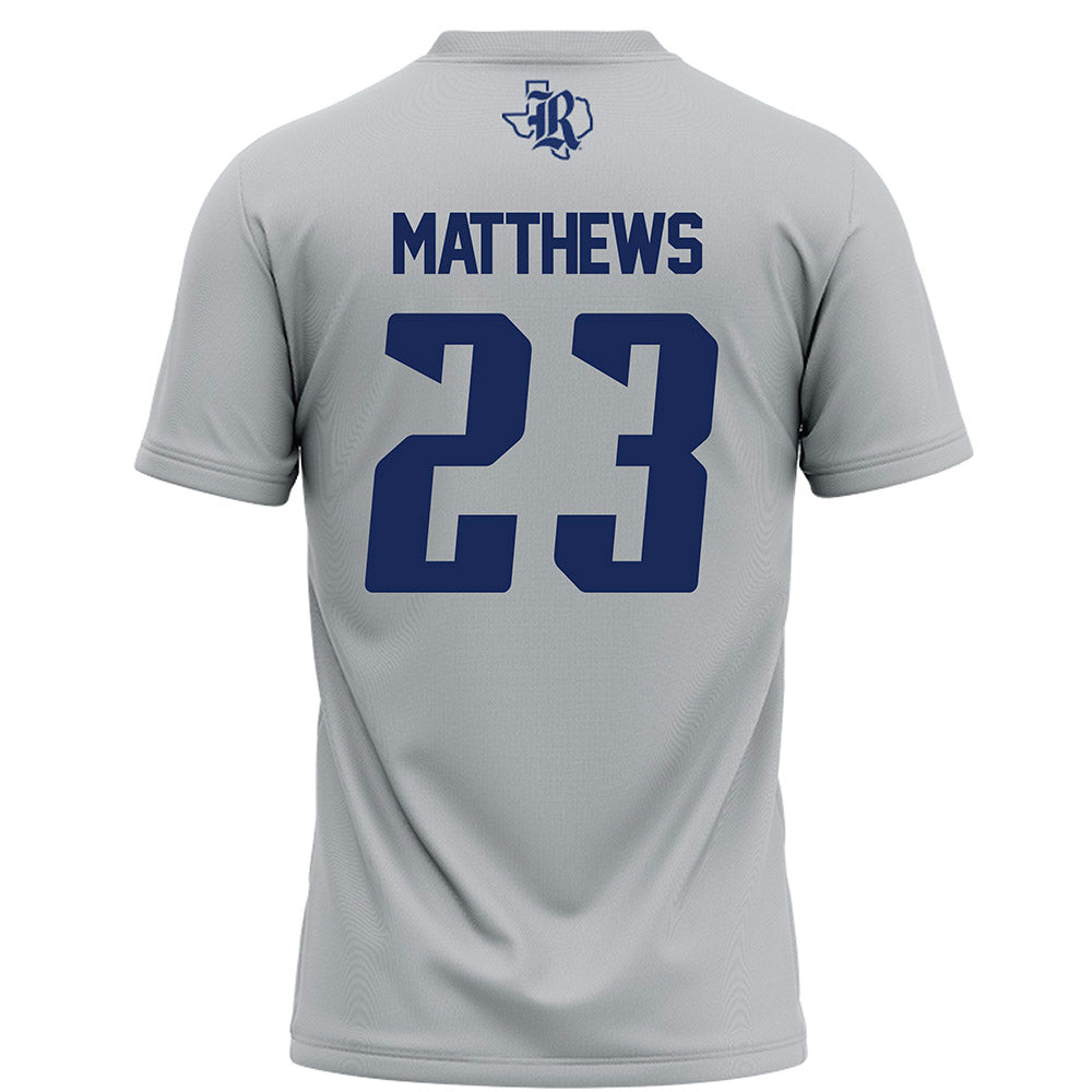 Rice - NCAA Football : Payton Matthews - Grey Football Jersey-1