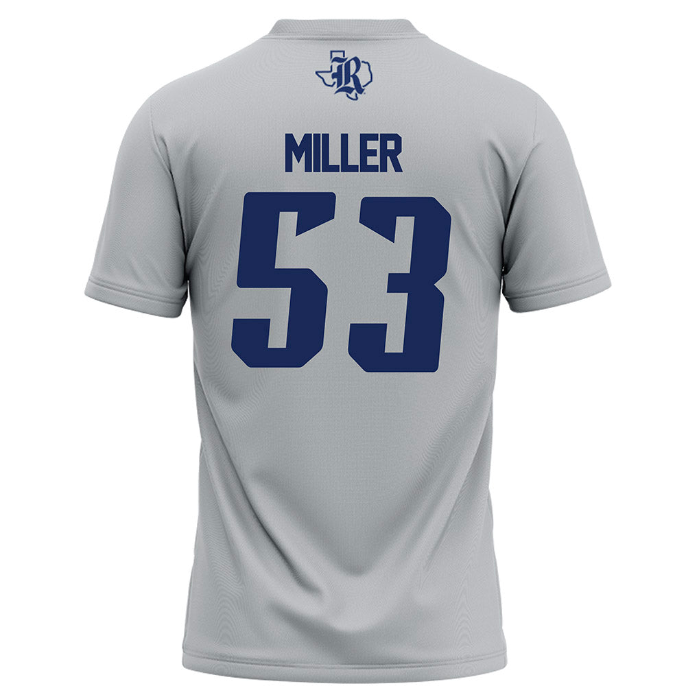 Rice - NCAA Football : Luke Miller - Grey Football Jersey-1