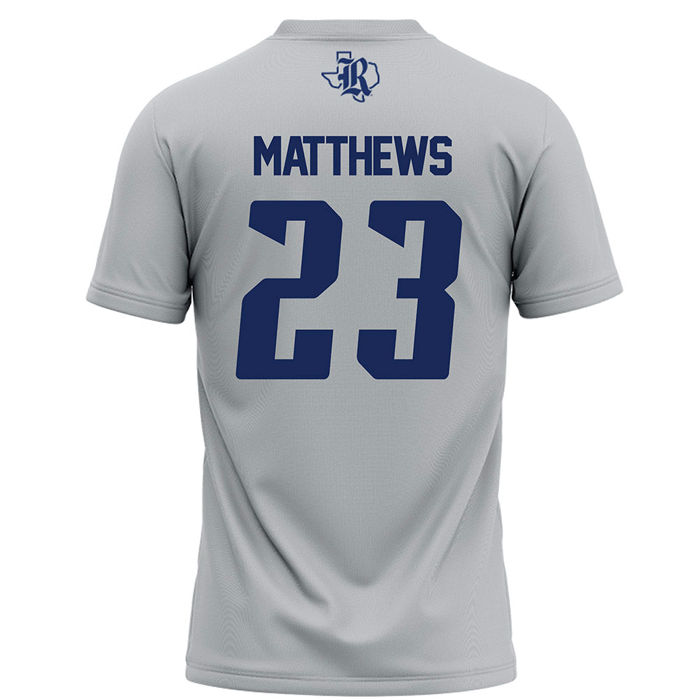 Rice - NCAA Football : Payton Matthews - Grey Football Jersey-1