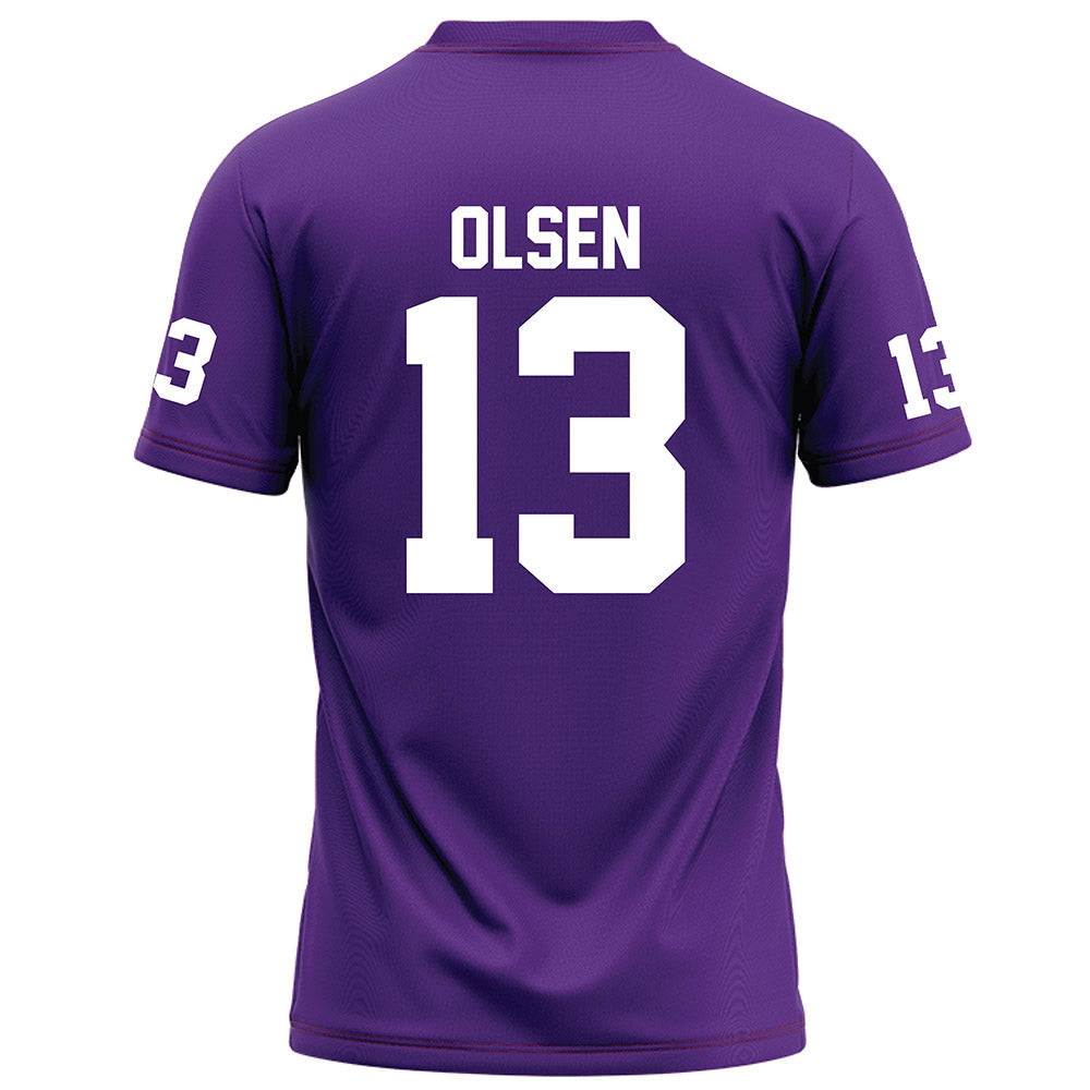 Furman - NCAA Football : Ian Olsen - Purple Football Jersey-1
