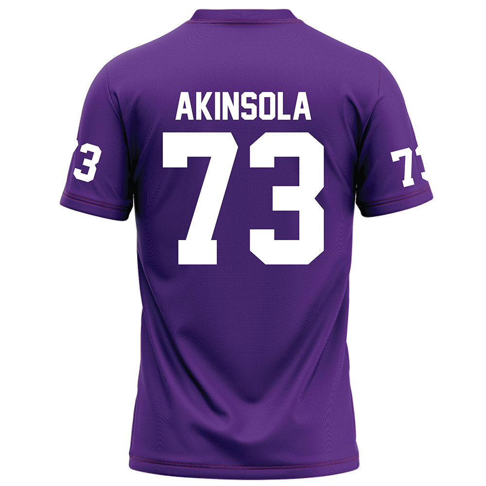 Furman - NCAA Football : Noah Akinsola - Purple Football Jersey-1