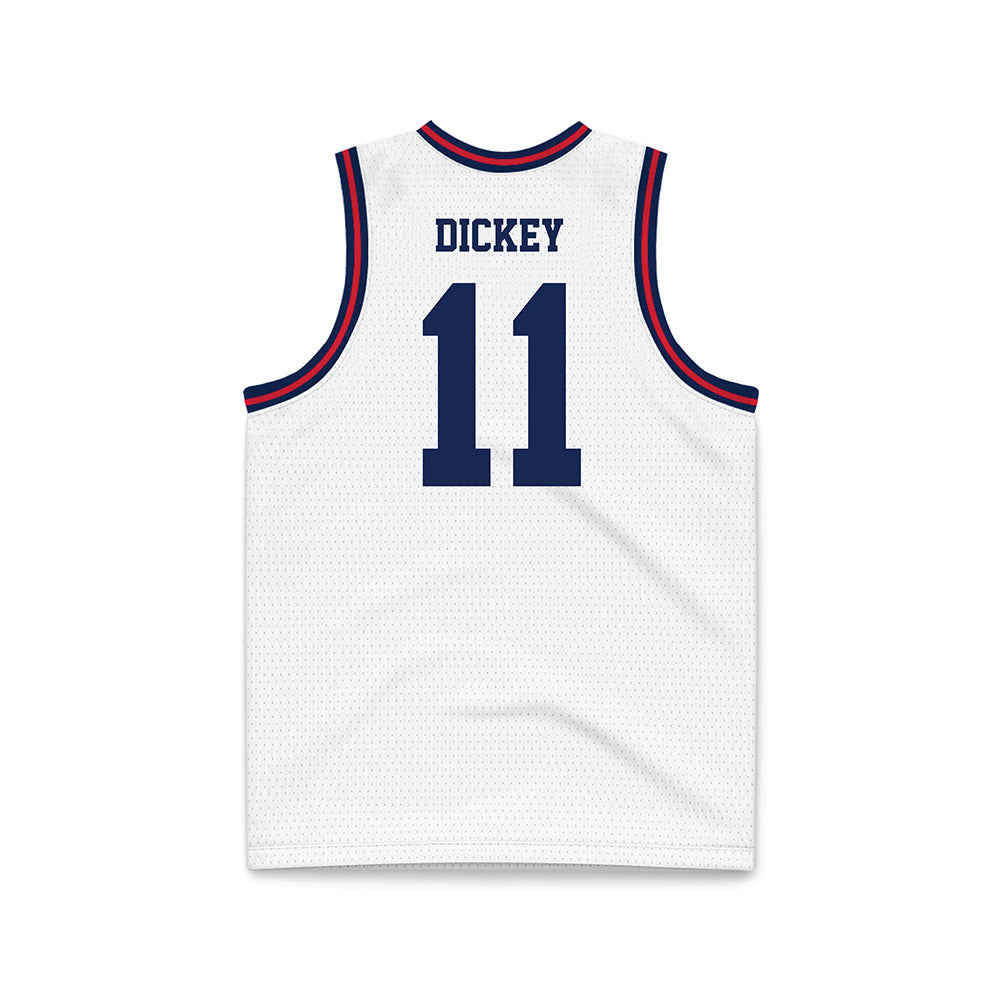 Dayton - NCAA Men's Basketball : Evan Dickey - White Basketball Jersey-1