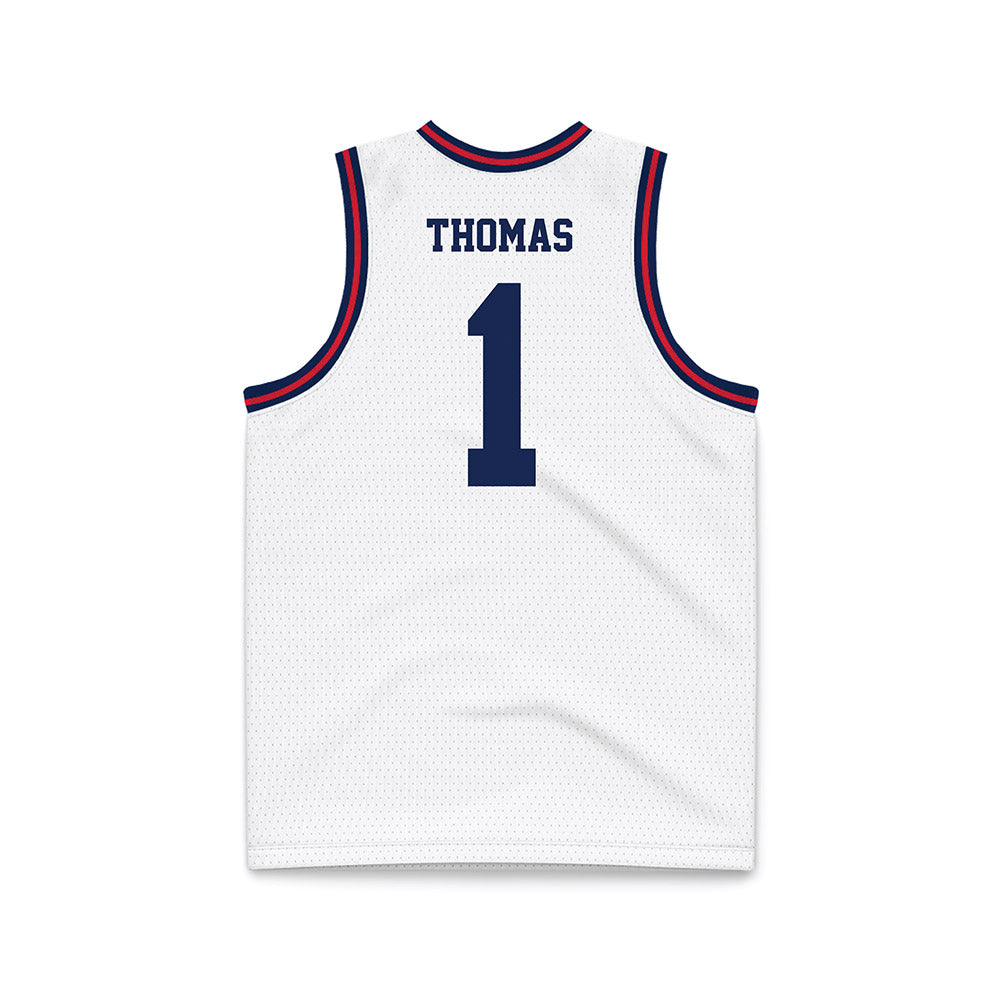 Dayton - NCAA Men's Basketball : Malcolm Thomas - White Basketball Jersey-1