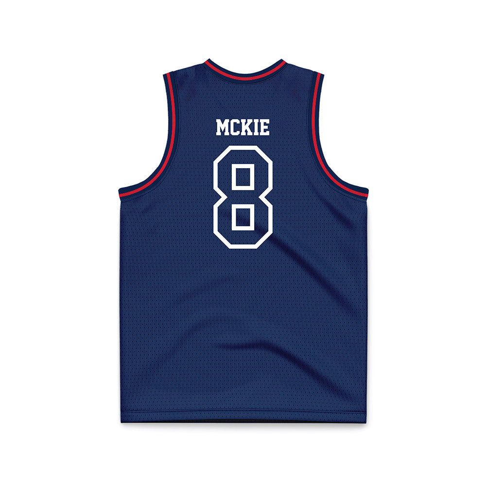 Dayton - NCAA Men's Basketball : Jaron McKie - Navy Basketball Jersey-1