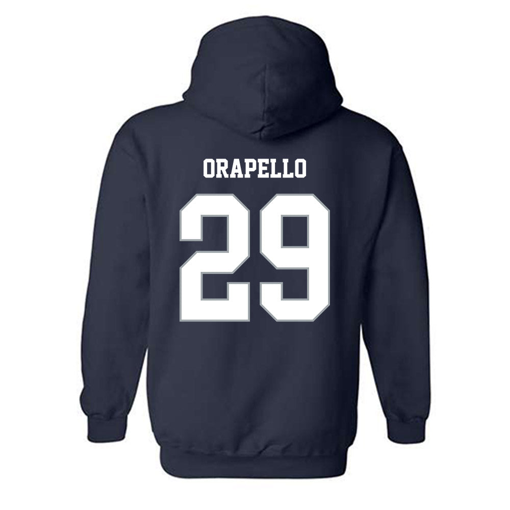Monmouth - NCAA Men's Lacrosse : Patrick Orapello - Blue Hooded Sweatshirt-1