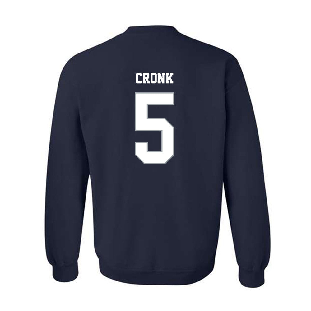 Monmouth - NCAA Men's Lacrosse : Ethan Cronk - Blue Crewneck Sweatshirt-1