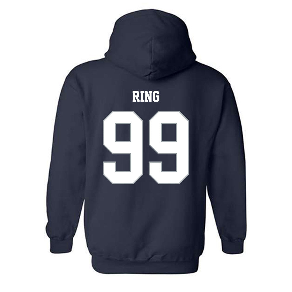 Monmouth - NCAA Men's Lacrosse : Kevin Ring - Blue Hooded Sweatshirt-1
