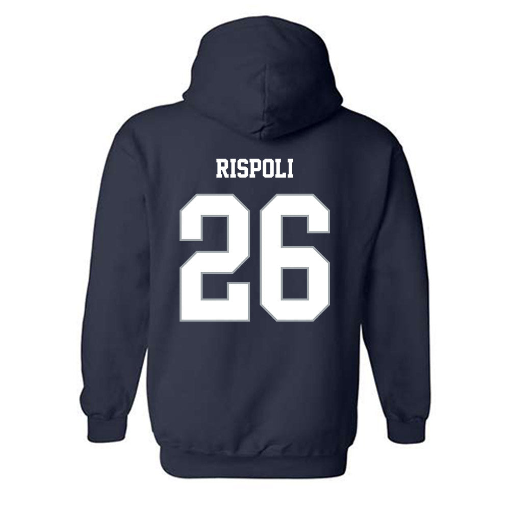Monmouth - NCAA Men's Lacrosse : Brandon Rispoli - Blue Hooded Sweatshirt-1