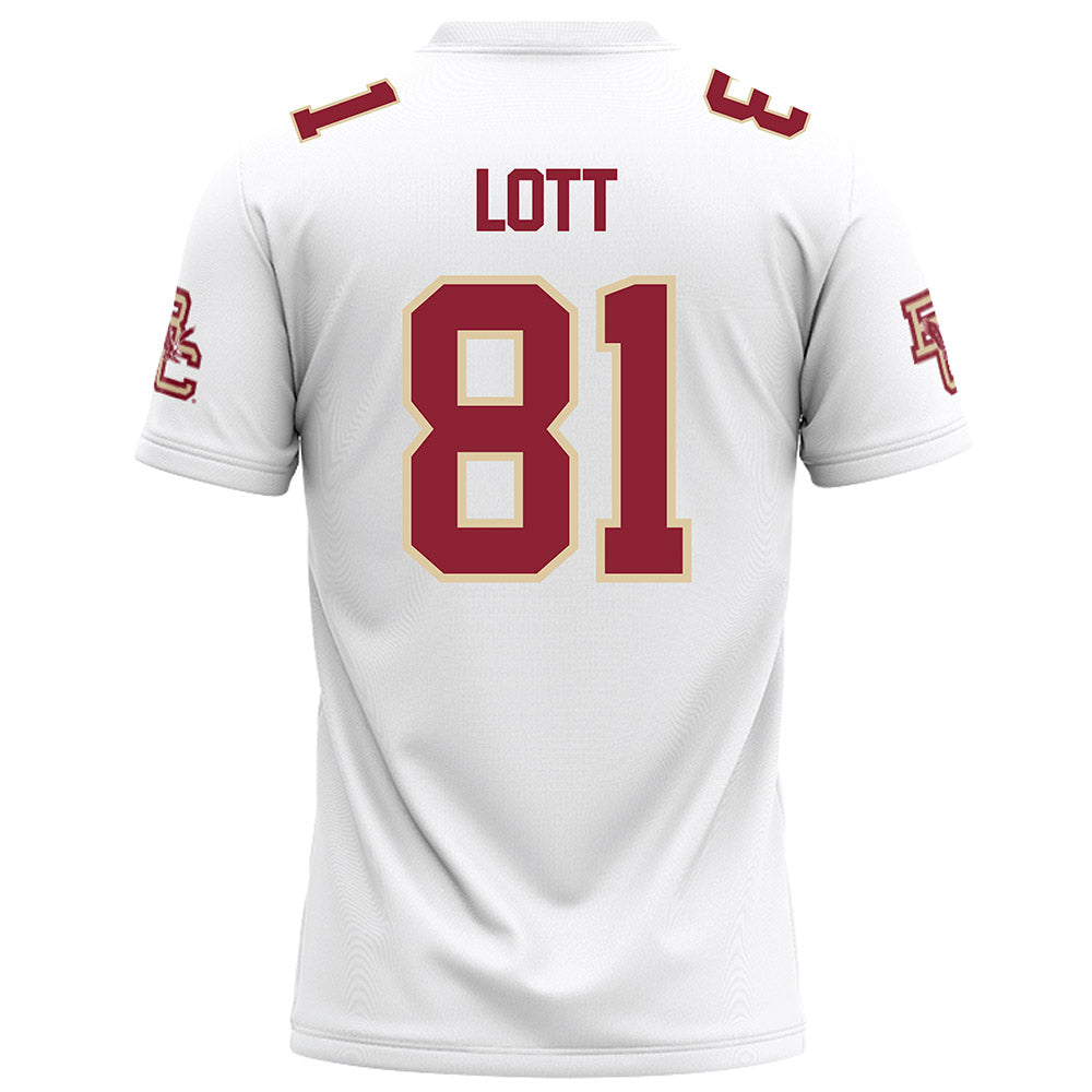 Boston College - NCAA Football : Cedric Lott - White Football Jersey-1