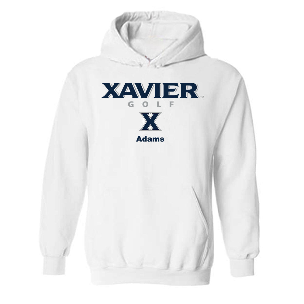 Xavier - NCAA Men's Golf : AJ Adams - Classic Shersey Hooded Sweatshirt-0