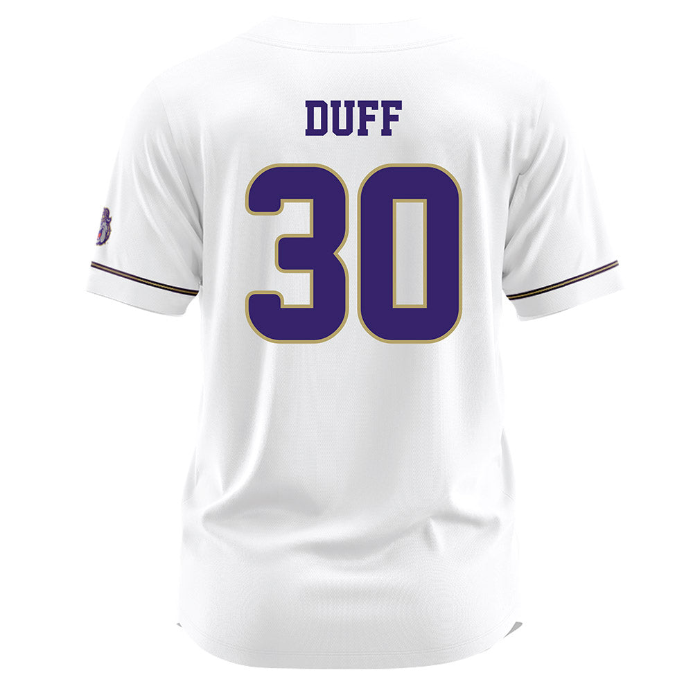 JMU - NCAA Baseball : Lane Duff - White Jersey