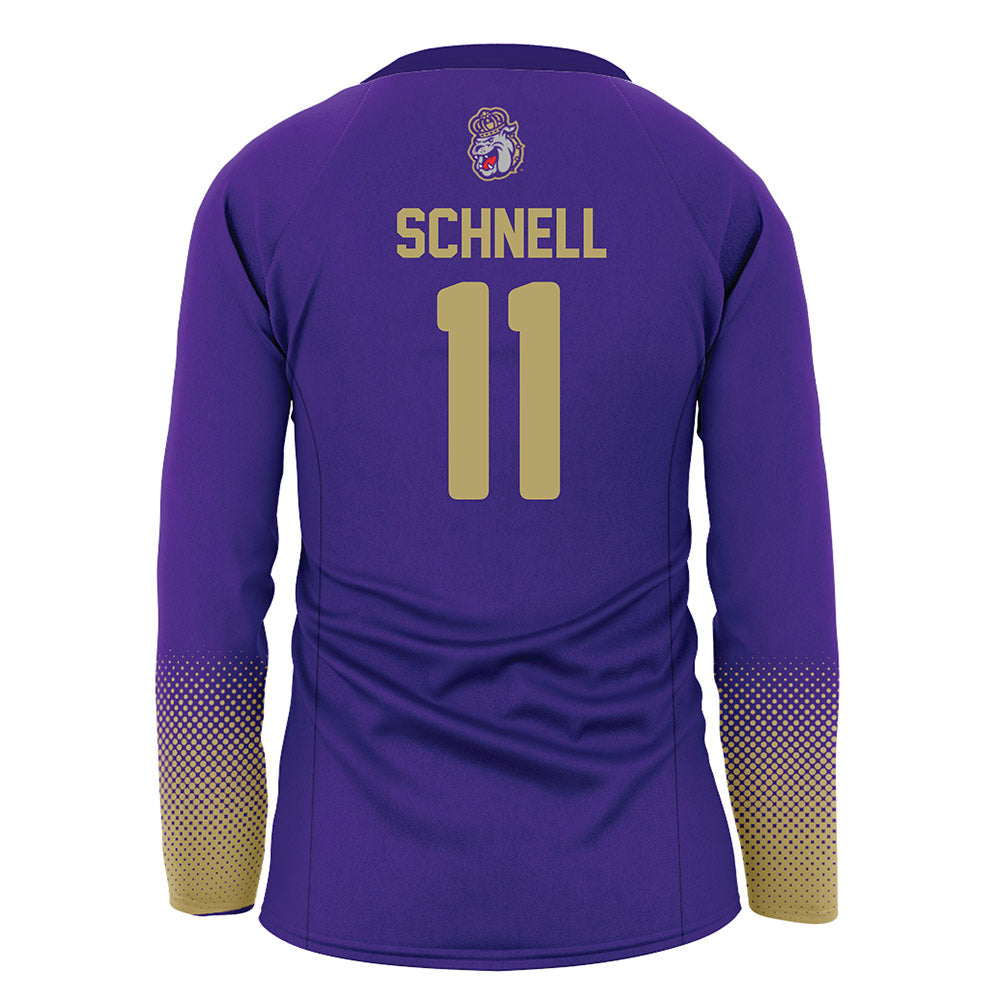 JMU - NCAA Women's Volleyball : Sarah Schnell - Purple Volleyball Jersey-1
