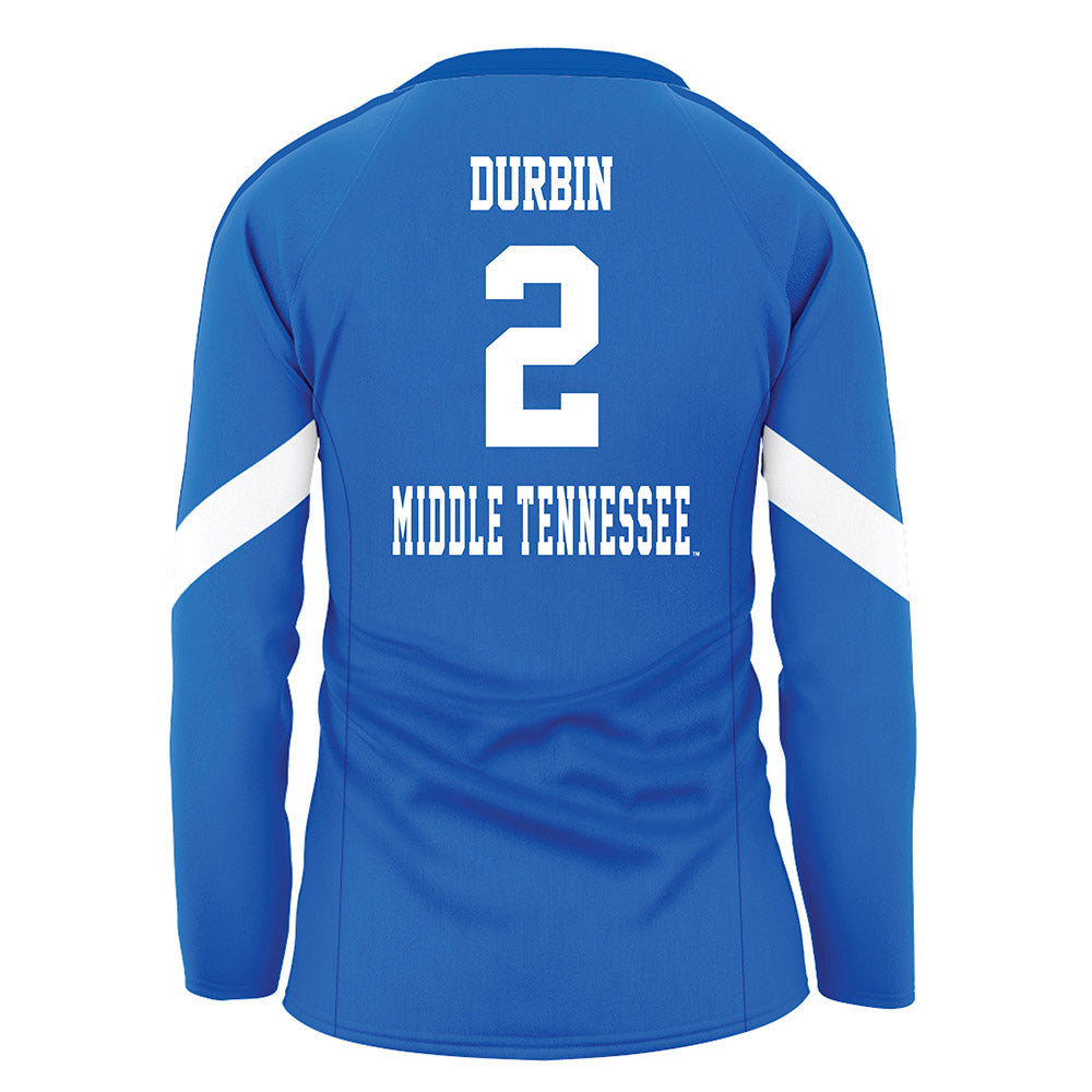 MTSU - NCAA Women's Volleyball : Raegan Durbin - Blue Volleyball Jersey-1