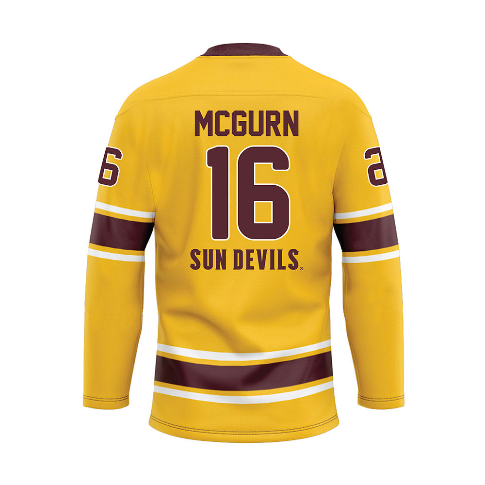 Arizona State - NCAA Men's Ice Hockey : Sean McGurn - Gold Hockey Jersey-1