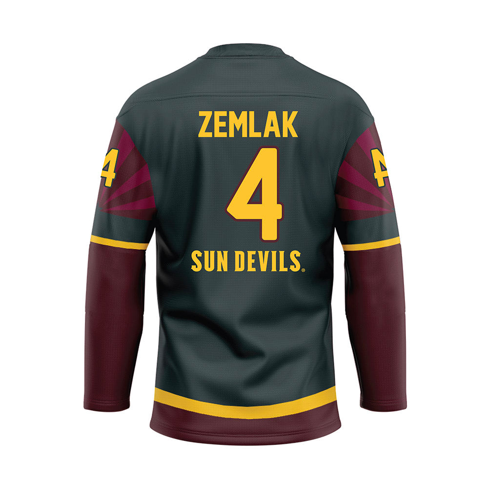 Arizona State - NCAA Men's Ice Hockey : Austin Zemlak - Maroon Hockey Jersey-1