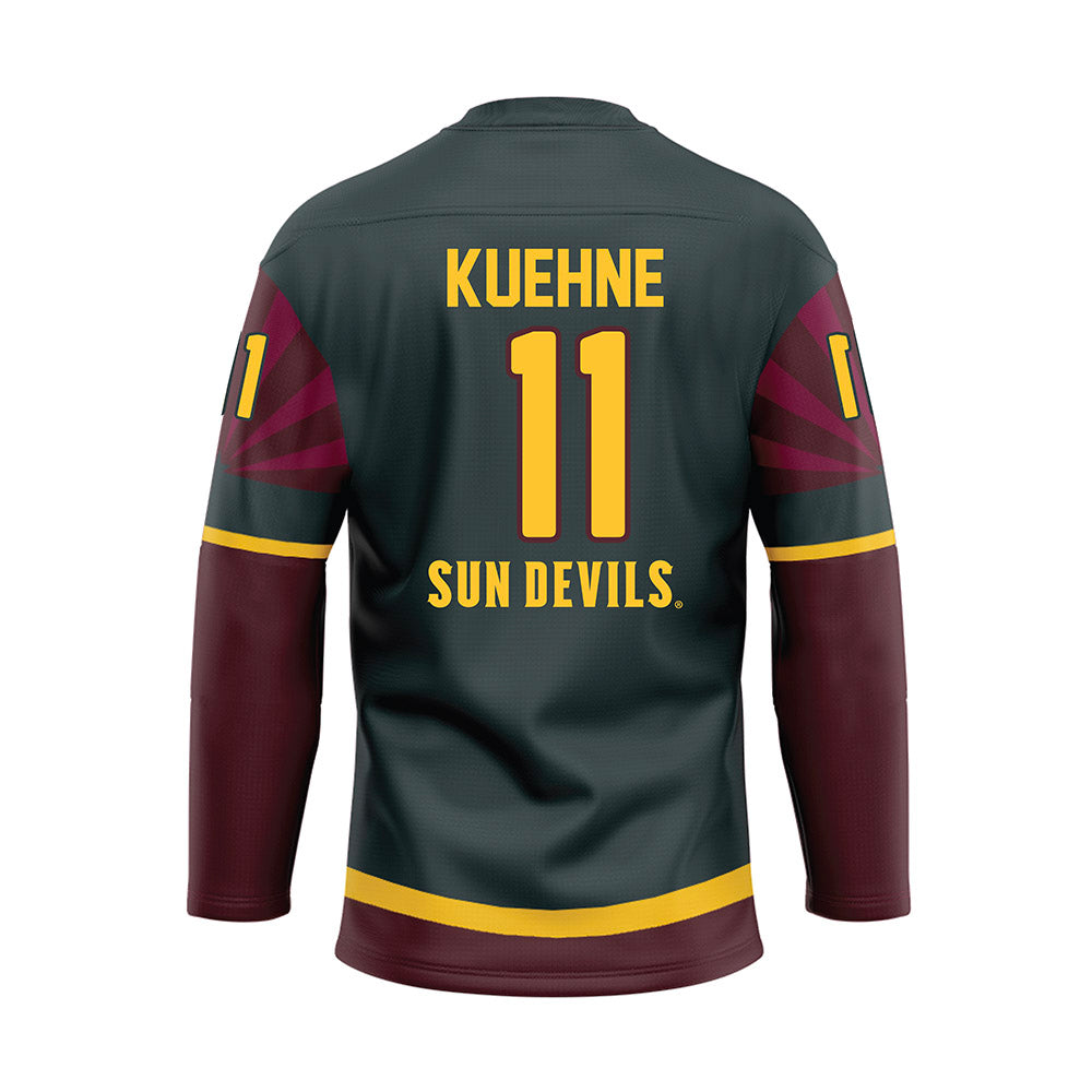 Arizona State - NCAA Men's Ice Hockey : Lincoln Kuehne - Maroon Hockey Jersey-1