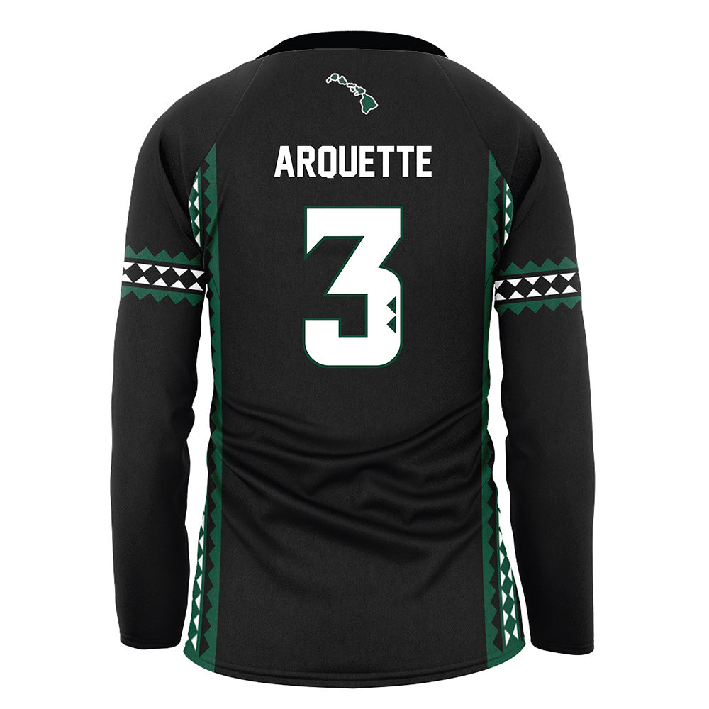 Hawaii - NCAA Women's Volleyball : Adrianna Arquette - Black Volleyball Jersey-1