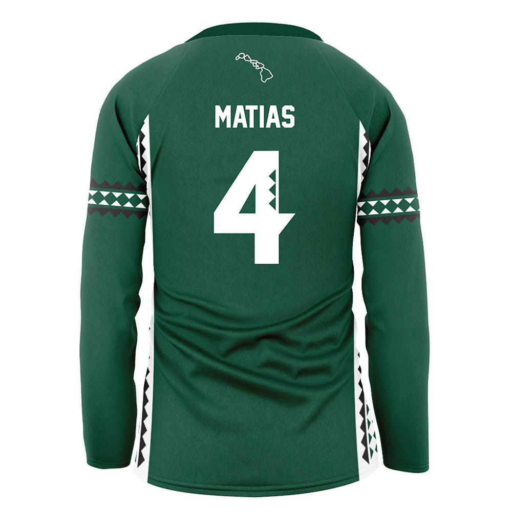 Hawaii - NCAA Women's Volleyball : Jackie Matias - Green Volleyball Jersey-1