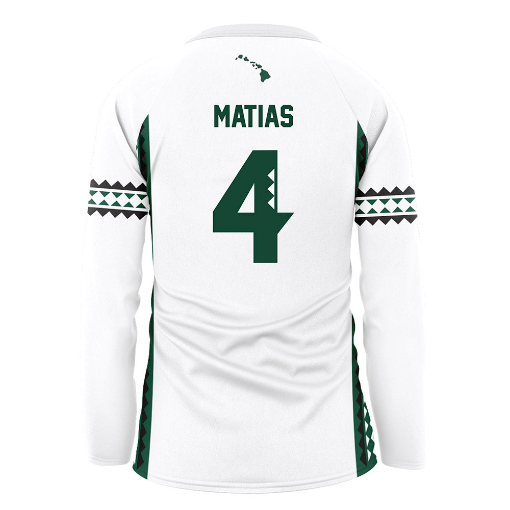 Hawaii - NCAA Women's Volleyball : Jackie Matias - White Volleyball Jersey-1