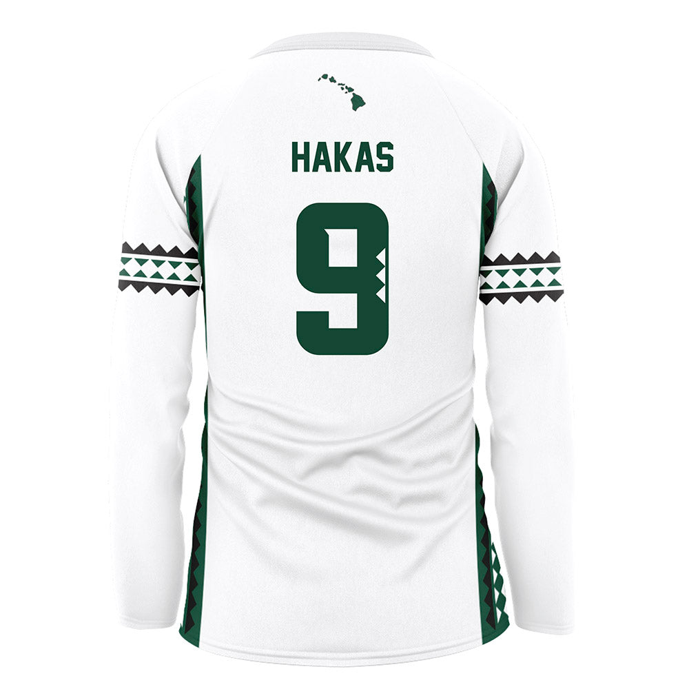 Hawaii - NCAA Women's Volleyball : Tali Hakas - White Volleyball Jersey-1