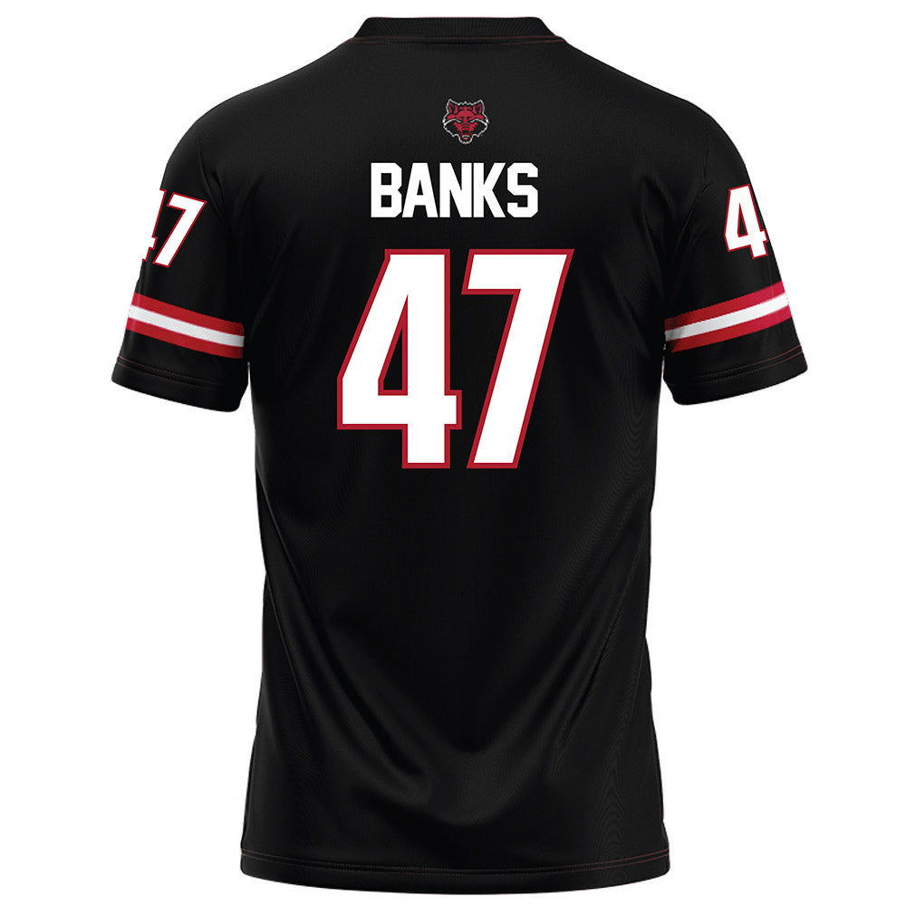 Arkansas State - NCAA Football : Lucas Banks - Black Football Jersey