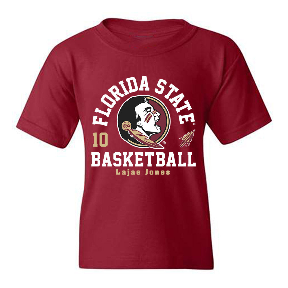 FSU - NCAA Men's Basketball : Lajae Jones - Fashion Shersey Youth T-Shirt-0
