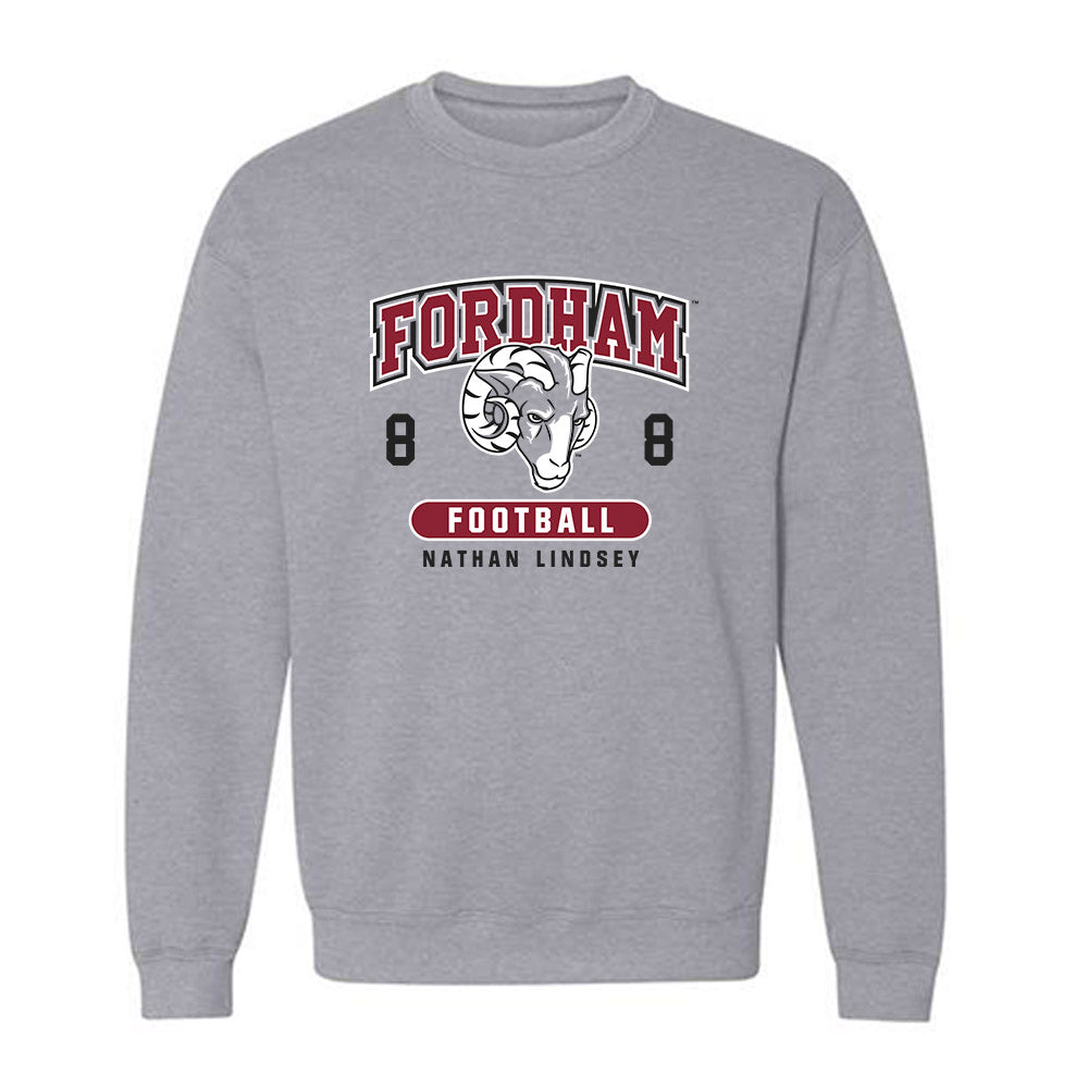Fordham - NCAA Football : Nathan Lindsey - Fashion Shersey Crewneck Sweatshirt-0