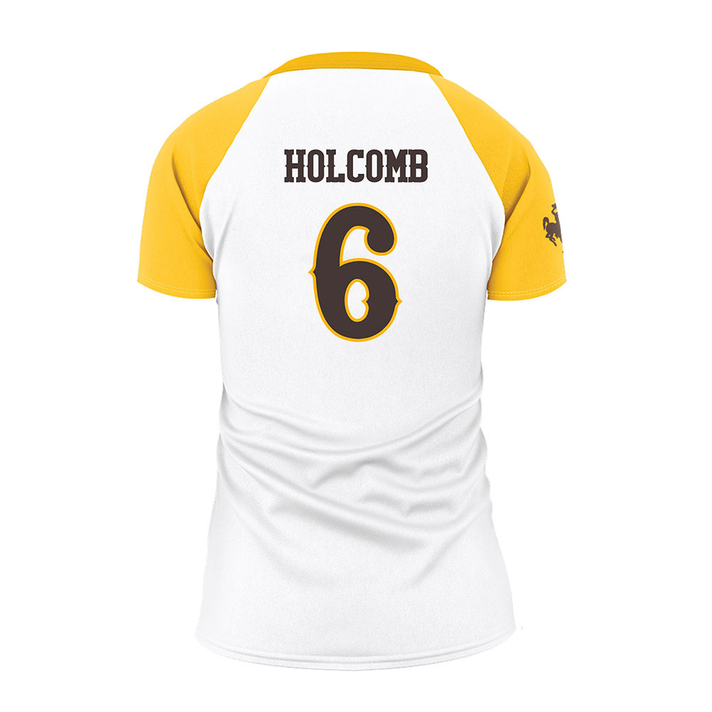 Wyoming - NCAA Women's Volleyball : Sarah Holcomb - White Volleyball Jersey-1
