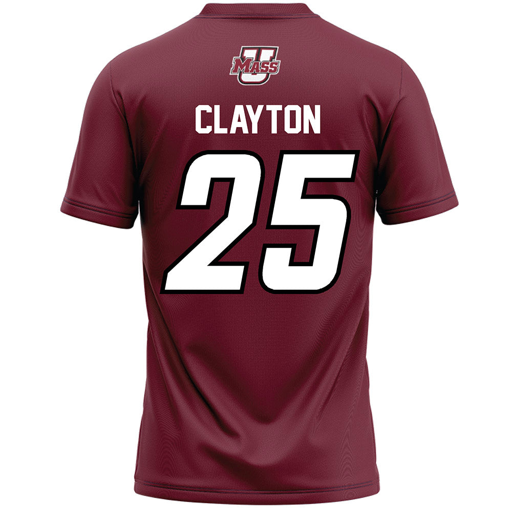 UMass - NCAA Men's Lacrosse : Tyler Clayton - Maroon Lacrosse Jersey -1
