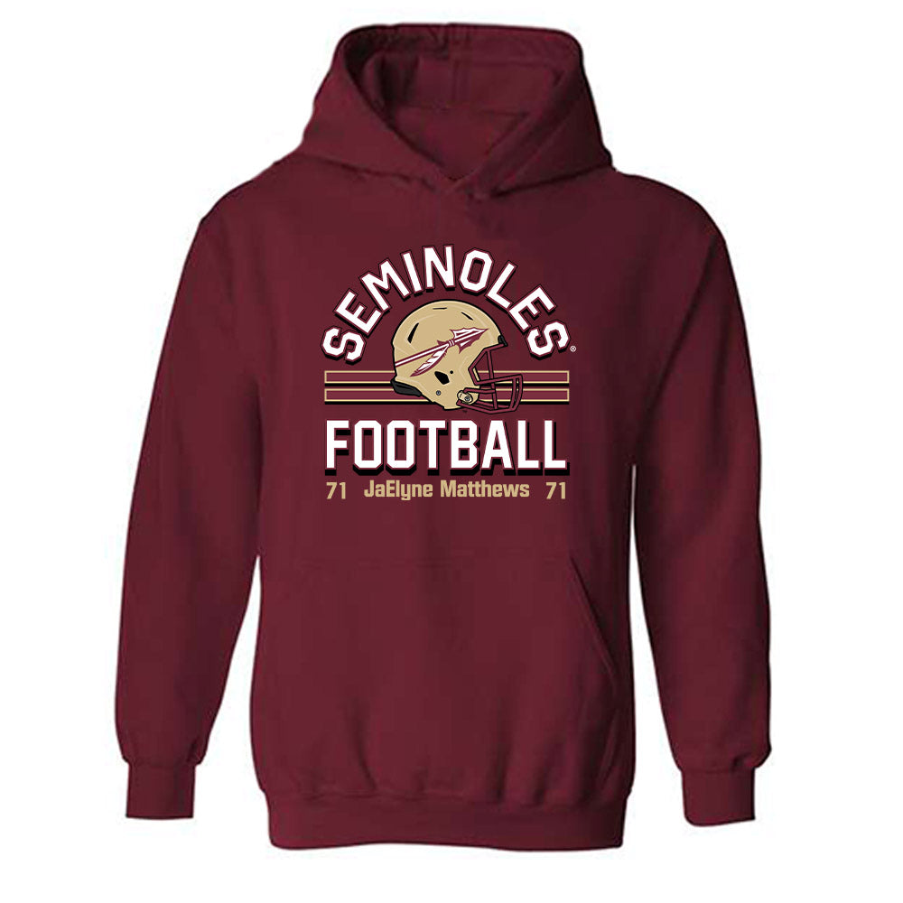 FSU - NCAA Football : JaElyne Matthews - Classic Fashion Shersey Hooded Sweatshirt-0