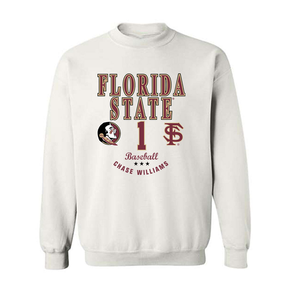FSU - NCAA Baseball : Chase Williams - Classic Fashion Shersey Crewneck Sweatshirt-0
