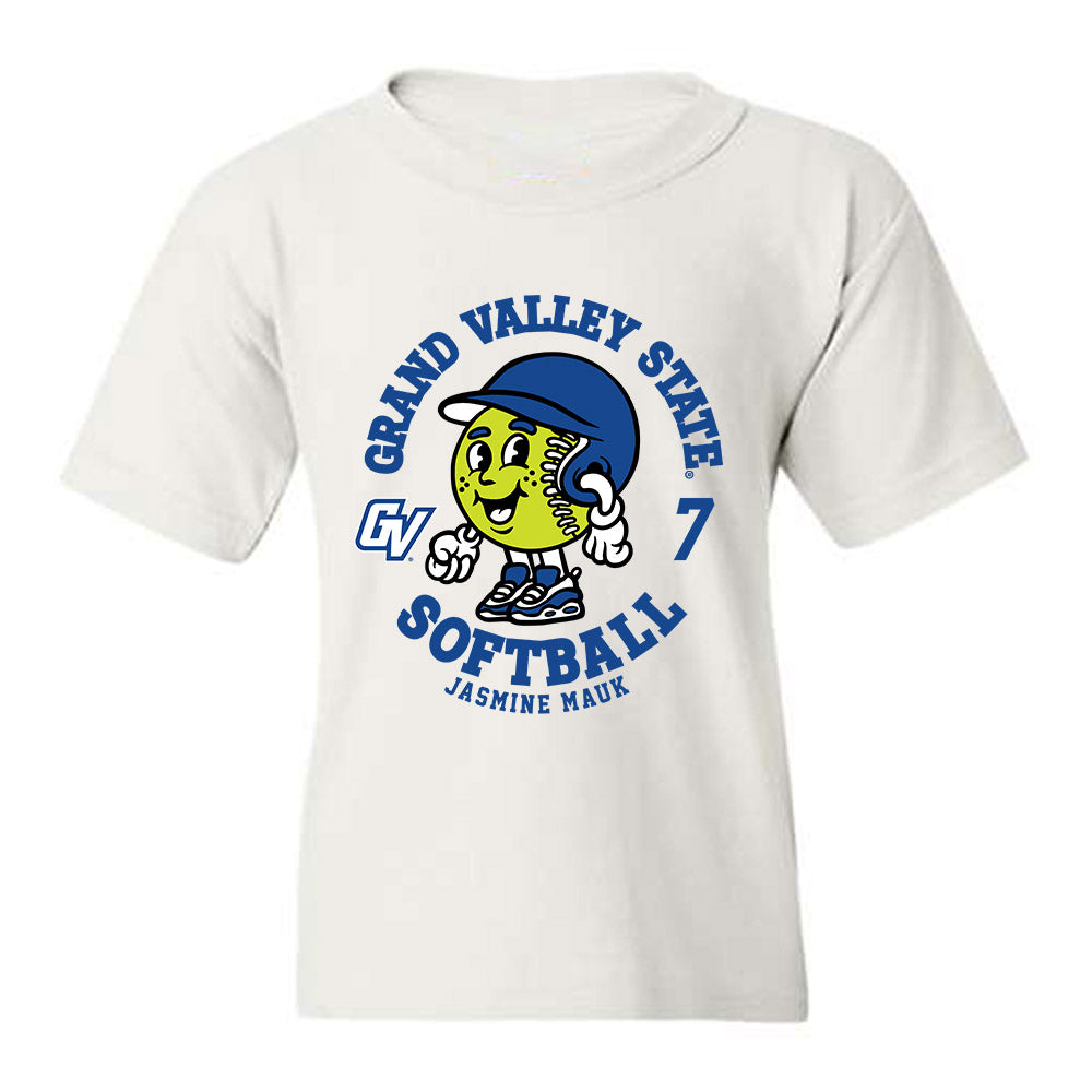 Grand Valley - NCAA Softball : Jasmine Mauk - Fashion Shersey Youth T-Shirt-0