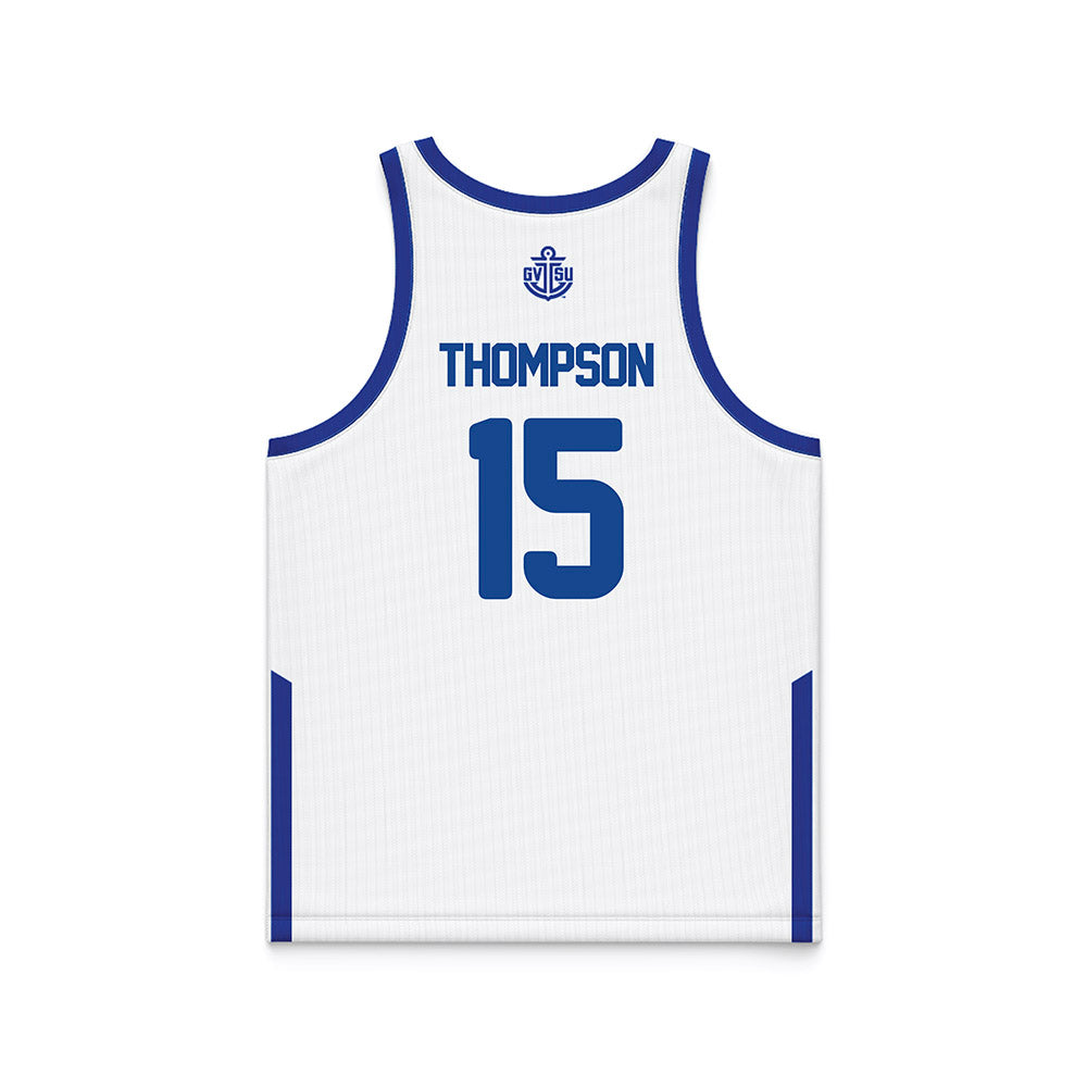 Grand Valley - NCAA Men's Basketball : Shamus Thompson - White Basketball Jersey-1