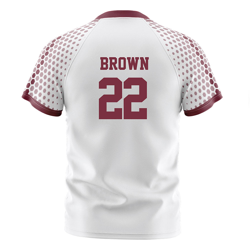 UMass - NCAA Men's Soccer : Alex Brown - White Soccer Jersey-1