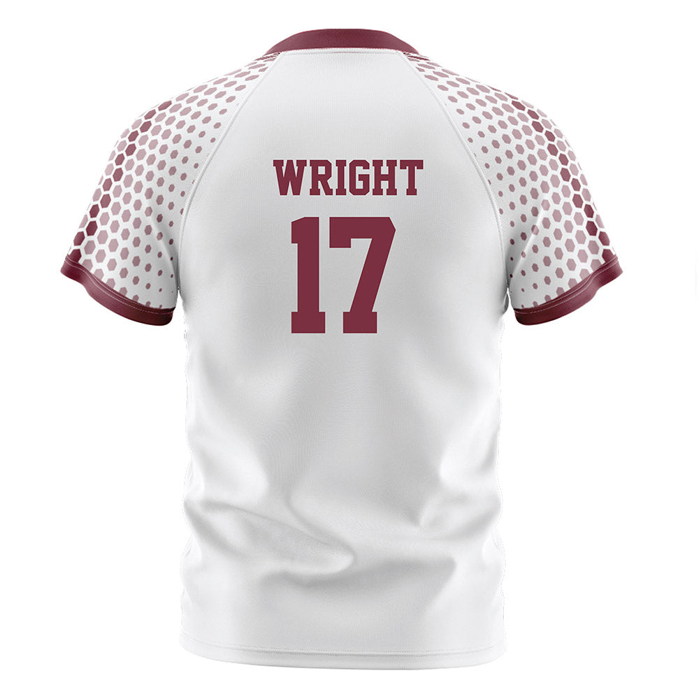 UMass - NCAA Men's Soccer : Braeden Wright - White Soccer Jersey-1