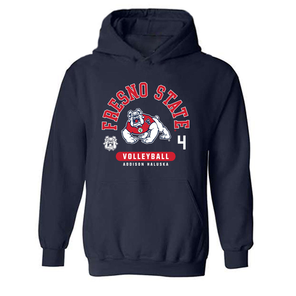 Fresno State - NCAA Women's Volleyball : Addison Haluska - Classic Fashion Shersey Hooded Sweatshirt-0