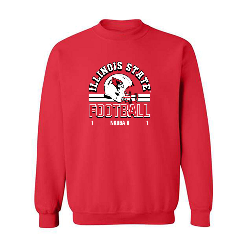 Illinois State - NCAA Football : Shadwel Nkuba II - Classic Fashion Shersey Crewneck Sweatshirt-0
